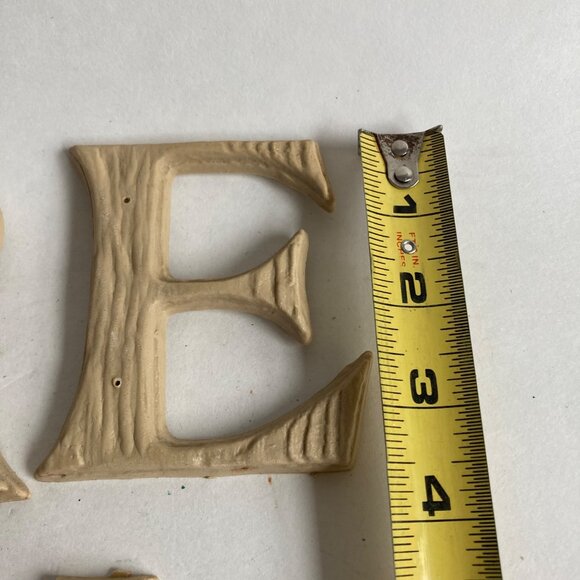 Lot 5 Gerber Industries Plastic Molded Letters Y E R F Faux Wood Look - Picture 2 of 5